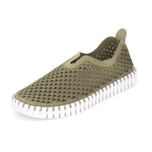 Isle Jacobsen Tulip Shoes Womens Size 36 6 Army Green Slip On Casual Comfort